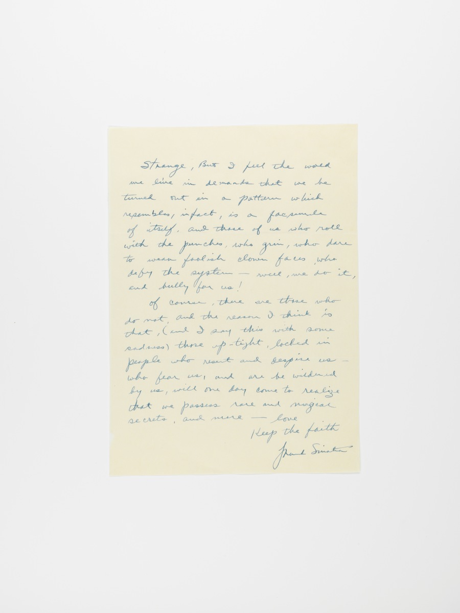 Handwritten Letter by Frank Sinatra