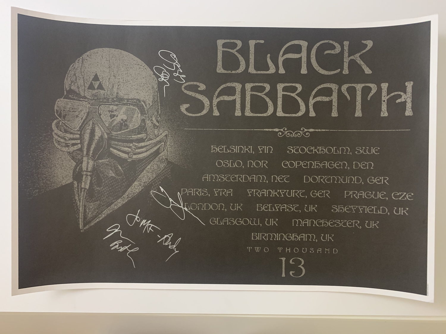 Black Sabbath - 2013 European Tour Poster - Signed and Personalized by Black Sabbath