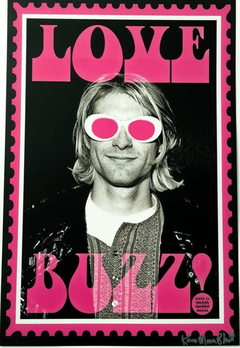 Kurt Cobain "Love Buzz!" Poster - by Karen Mason Blair