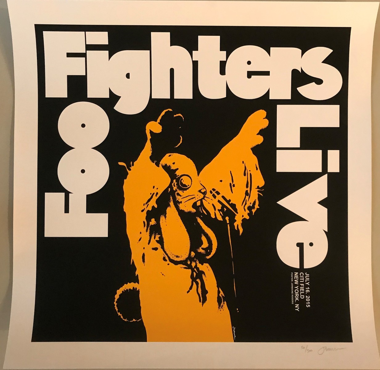 Foo Fighters Live 2015 Citi Field, New York, NY – Limited Edition Concert Poster by Jermaine Rogers