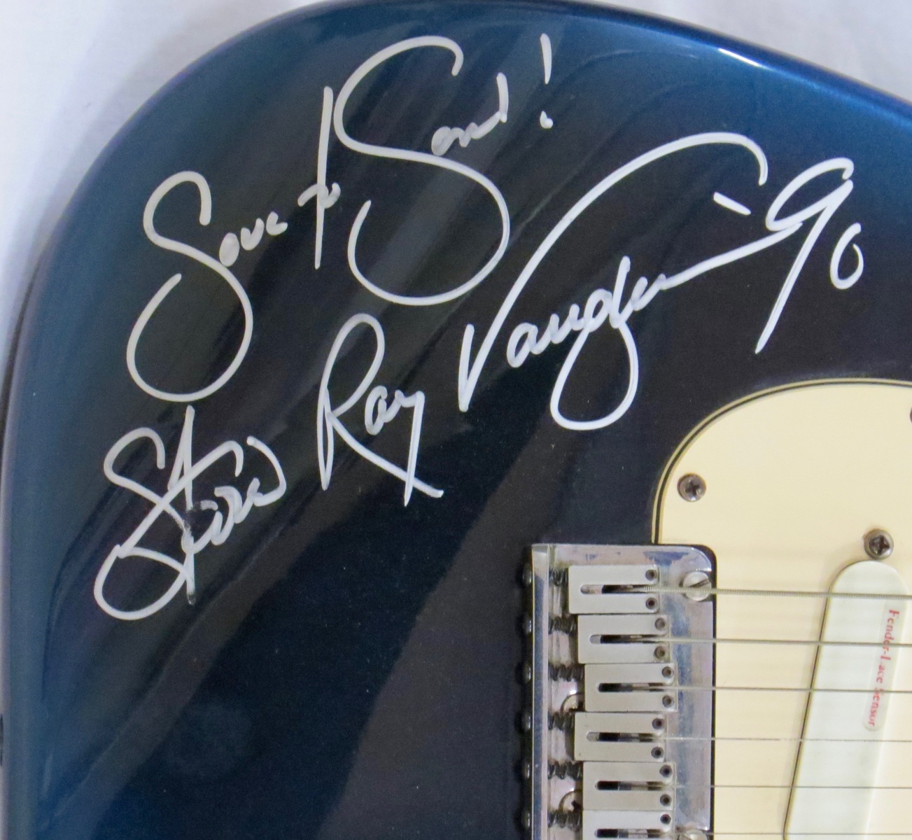 Blue Fender Stratocaster Guiitar Signed by Stevie Ray Vaughan