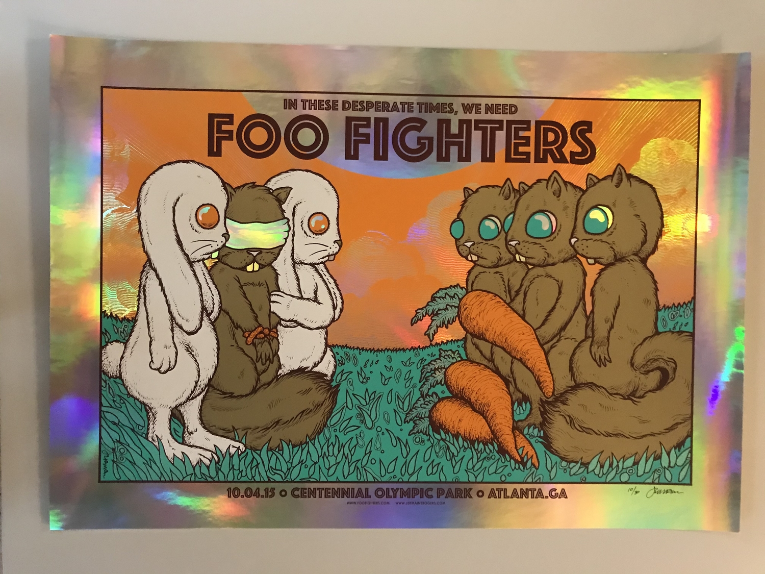Jermaine Rogers - Foo Fighters Olypic Park, Atlanta 10.04.15 - Limited Concert Poster