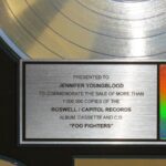 Foo Fighters RIAA Platinum Award Presented To Jennifer Youngblood (Dave Grohl's first wife)