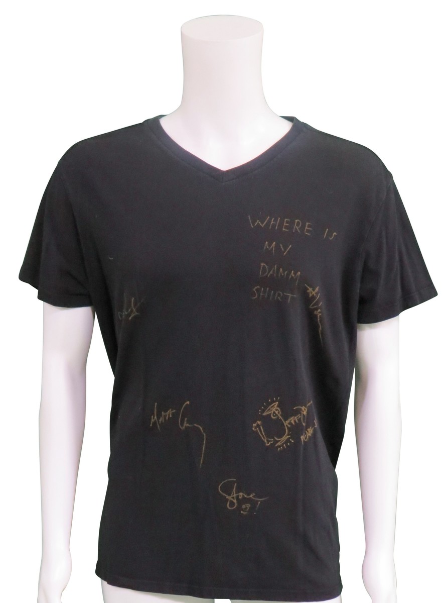 Black T-Shirt worn by Matt Cameron and signed by Pearl Jam