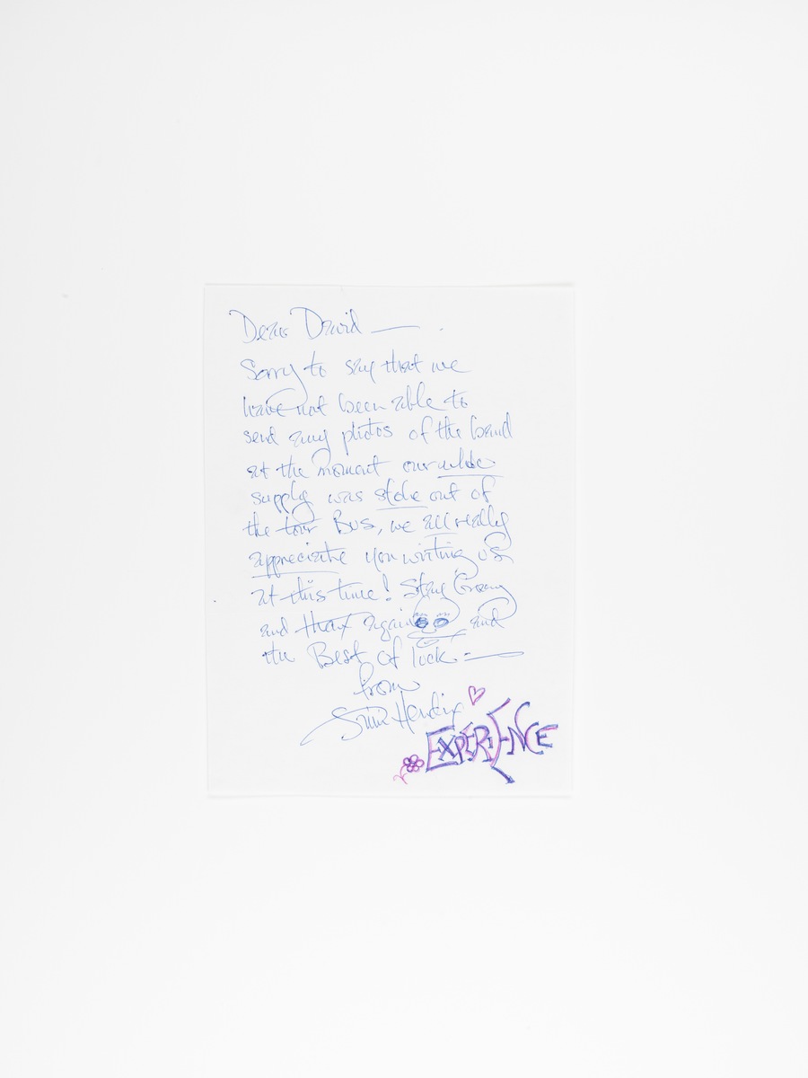 Handwritten letter by Jimi Hendrix