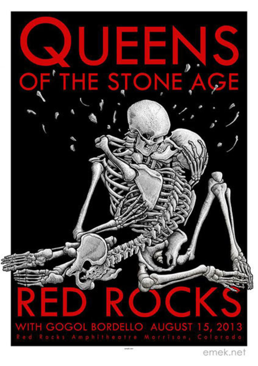 EMEK – 2013 “Embrace” Queens of the Stone Age Red Rocks Limited Edition Concert Poster