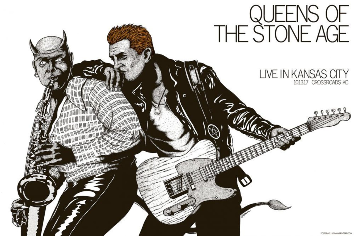 Jermaine Rogers - 2017 Queens of the Stone Age Opal Edition Concert Poster