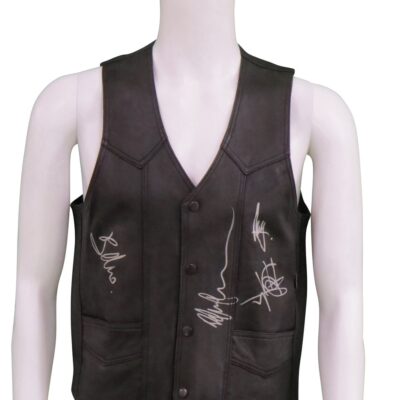 Black Leather Vest - personaly owned and worn by Bono and signed for a charity auction by U2