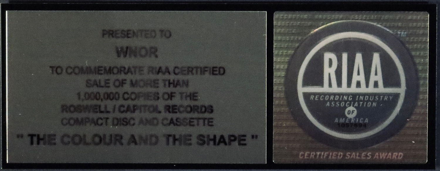 The Colour and the Shape RIAA Platinum Award
