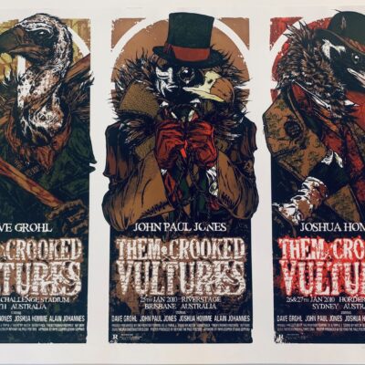 Them Crooked Vultures 2010 Australia Limited Edition Silkscreen Concert Poster by Rhys Cooper