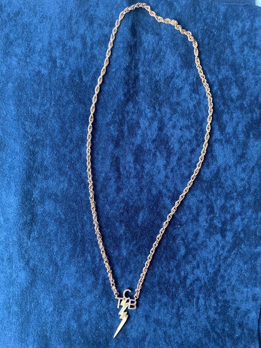 "TCB" Necklace in Sterling-Silver, gold plated owned by Elvis Presley