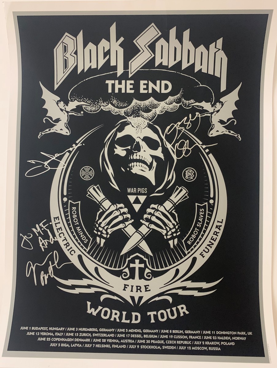 Black Sabbath – The End, World Tour Poster – Personalized and Signed by Black Sabbath