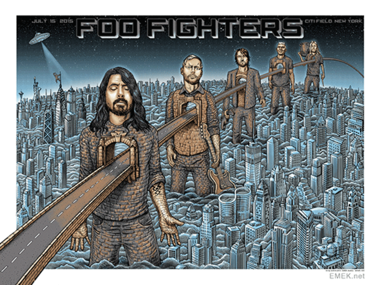 EMEK 2015 Foo Fighters "NYC Sonic Highway" Silkscreen Concert Poster
