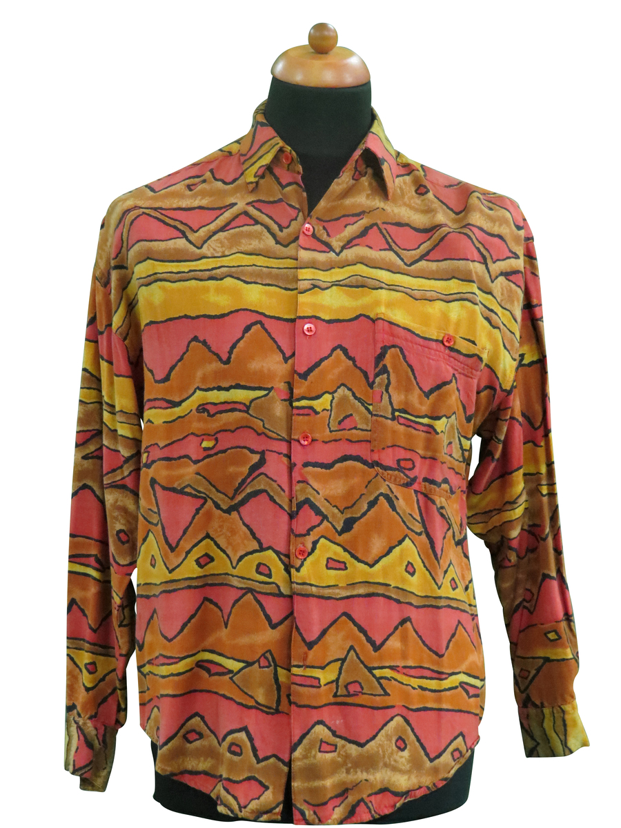 Orange/red Patterned Shirt owned and worn by Jimi Hendrix