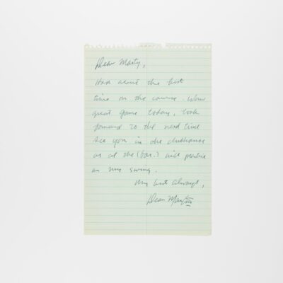 Handwritten Letter by Dean Martin