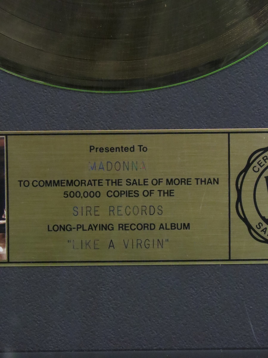 Like a Virgin RIAA Gold Award Presented To Madonna