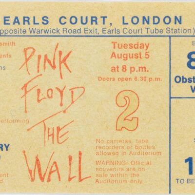 Original Concert Ticket "Pink Floyd-The Wall" London 5.Aug 1980