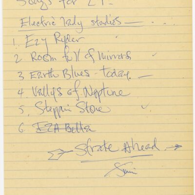 Handwritten Songs for LP by Jimi Hendrix