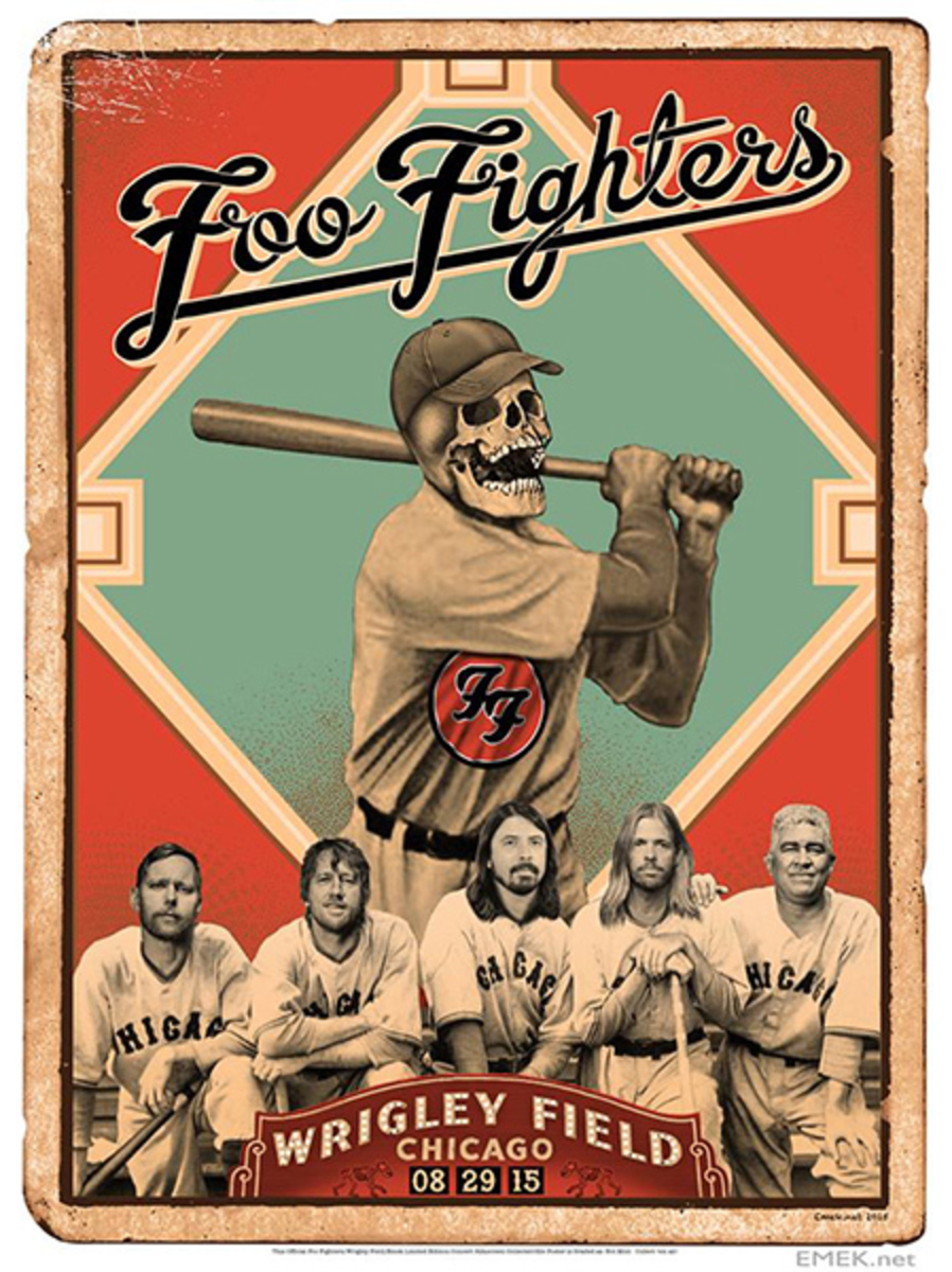 EMEK – 2015 Foo Fighters “Wrigley”-  Field Limited Edition Concert Poster