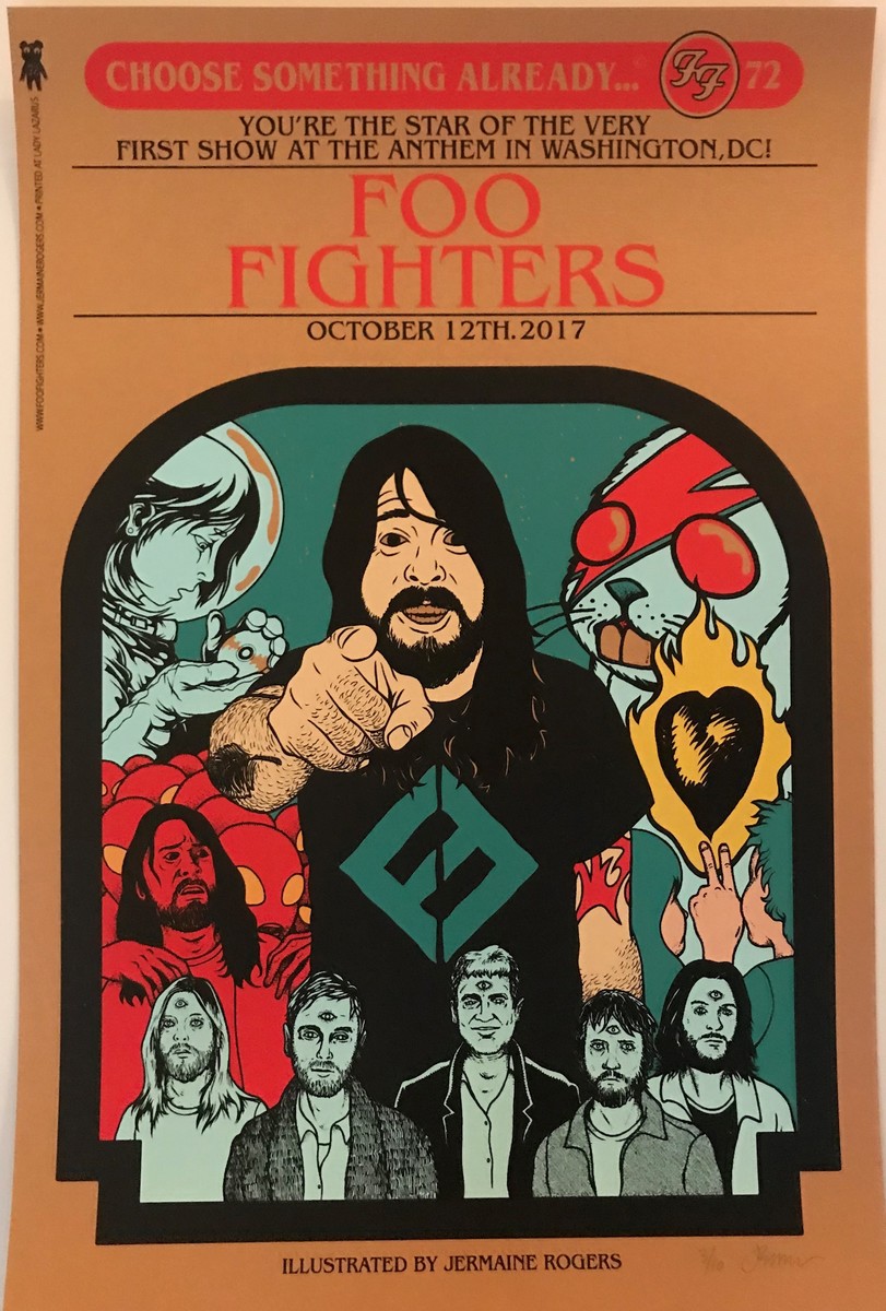 Foo Fighters – 2017 Washington, DCI Limited Edition Concert Poster by Jermaine Rogers
