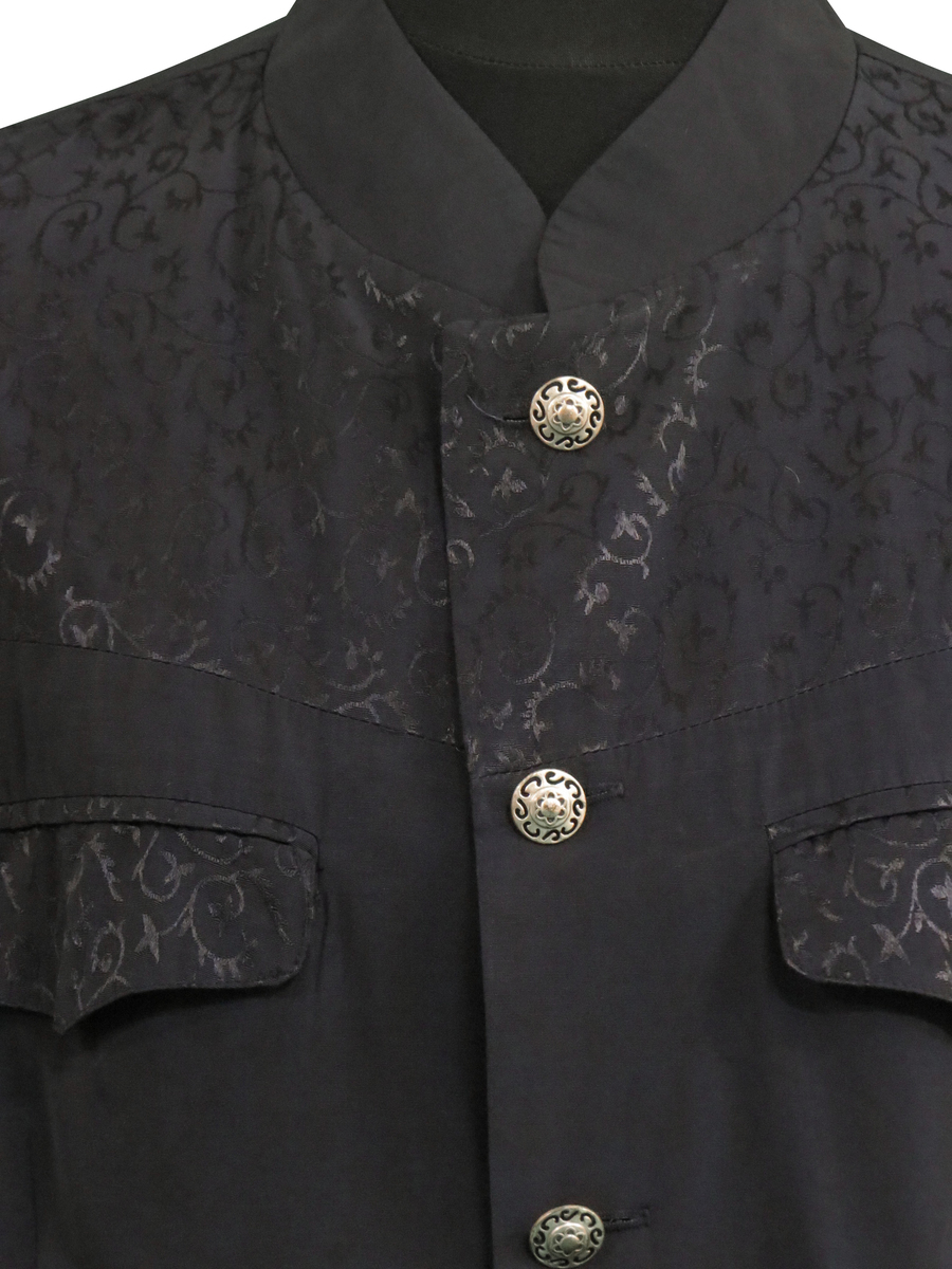 Black collarless shirt worn by Keith Richards around 1990