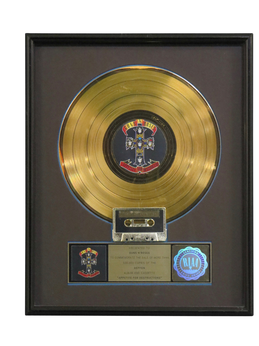 Appetite For Destruction RIAA Gold Award Presented To Guns’ N Roses
