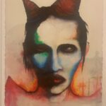 Marilyn Manson - "Experience Is The Mistress Of Fools" Limited Watercolor fine art painting by Marilyn Manson