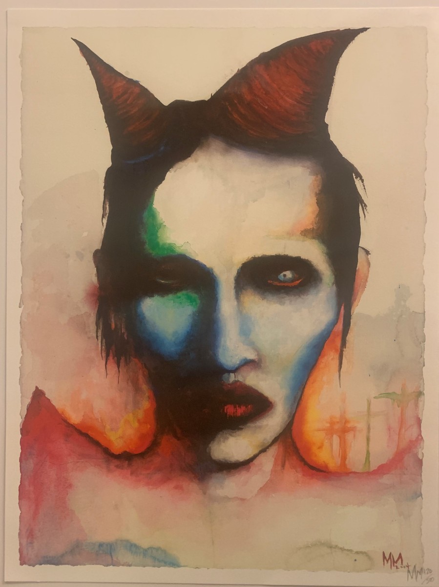 Marilyn Manson - "Experience Is The Mistress Of Fools" Limited Watercolor fine art painting by Marilyn Manson