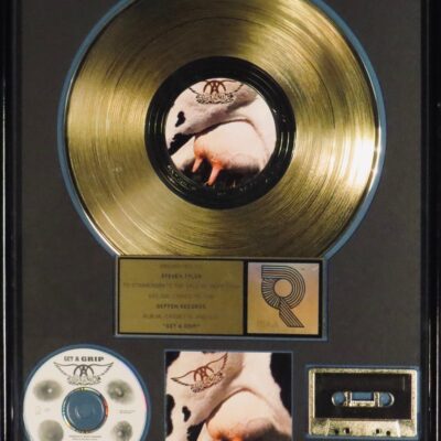 Get A Grip RIAA Gold Award Presented to Steven Tyler